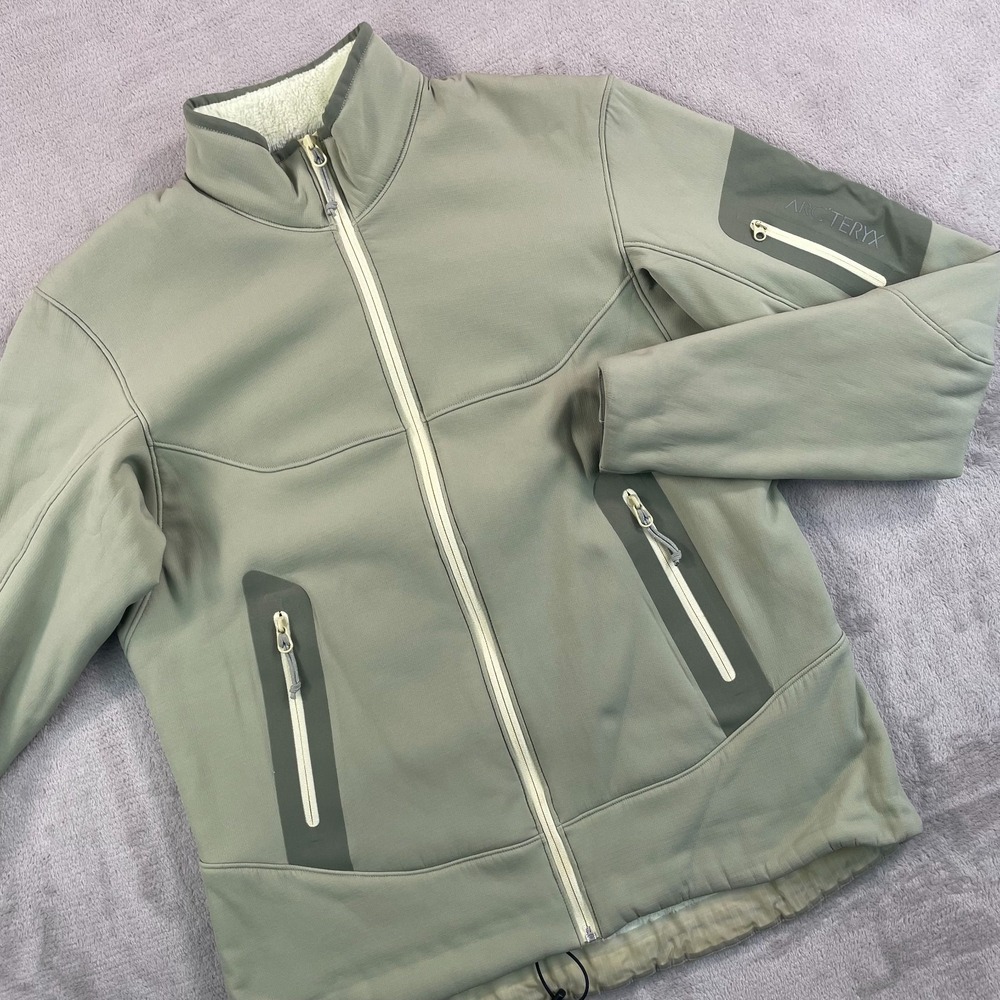 Vintage Arc'teryx Hyllus Polartec Jacket Women Large Light Green Zip Pocket NWOT